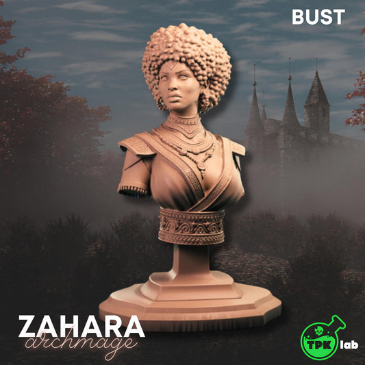 Zahara - Archmage of Agudam BUST | TPK Lab Miniatures | Female Figurine, Statue, Figure, Busts, Wizard, Mage, Witch, Sorcerer, Warlock