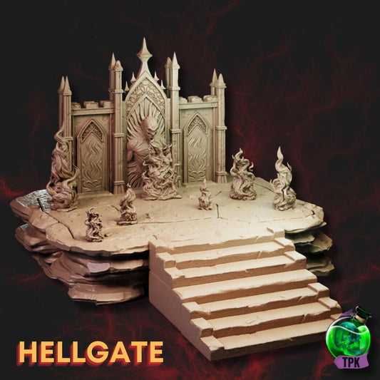 Hellgate | TPK Lab Miniatures | 32mm Scale | Terrain, Environment, Very Large Scale, Fire, Flames, Nine Hell, Underworld, Underdark, Devil