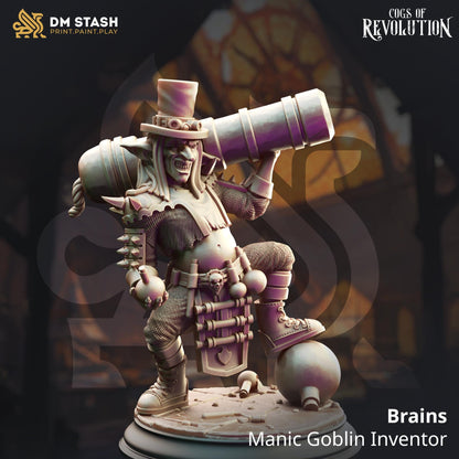 Brains - Manic Goblin Inventor | Cogs of Revolution | DM STASH | Artificer, Enemy, Rocket, Scientist, Bomb, Explosives, Gang, Monster