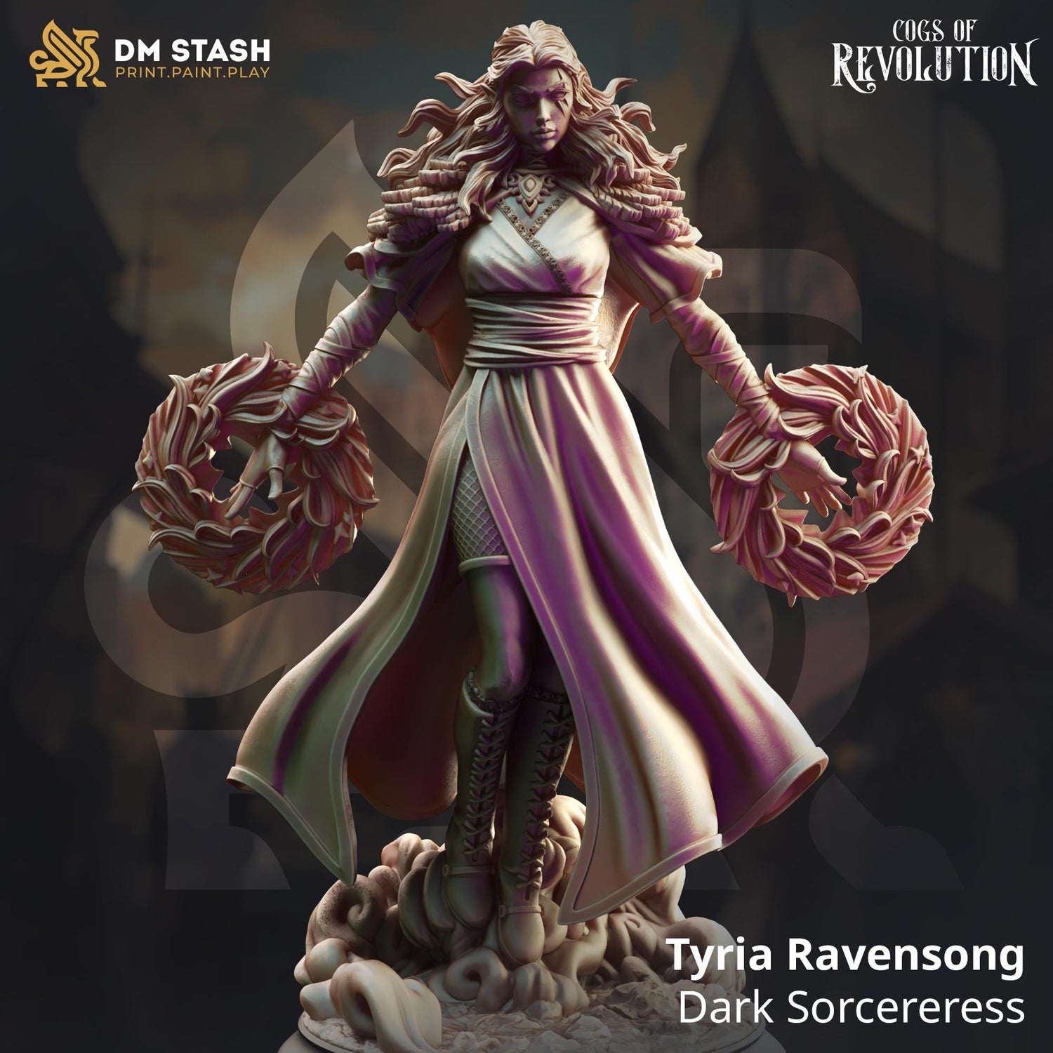 Tyria Ravensong - Dark Sorceress | Cogs of Revolution | DM STASH | High Quality Resin