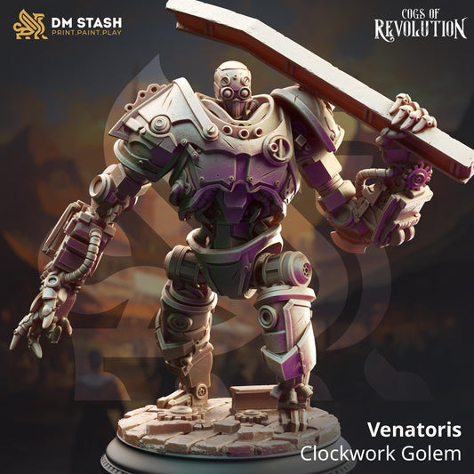 Venatoris - Clockwork Golem [132mm Tall] | Cogs of Revolution | DM STASH | High Quality Resin