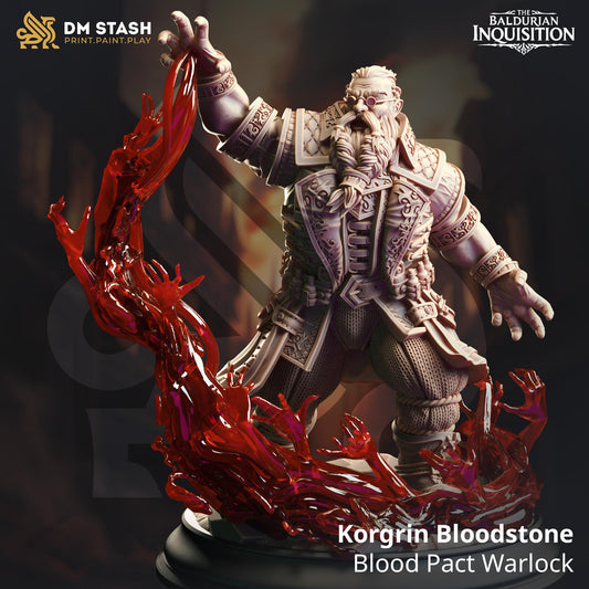 Korgrin Bloodstone - Blood Pact Warlock | The Baldurian Inquisition | DM STASH | High Quality Resin