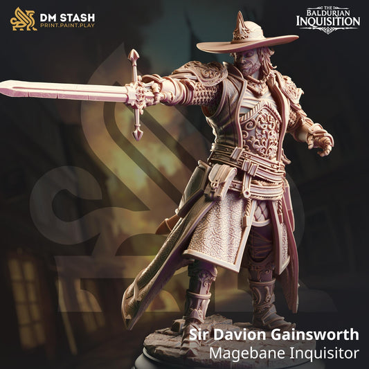Sir Davion Gainsworth - Magebane Inquisitor | The Baldurian Inquisition | DM STASH | High Quality Resin