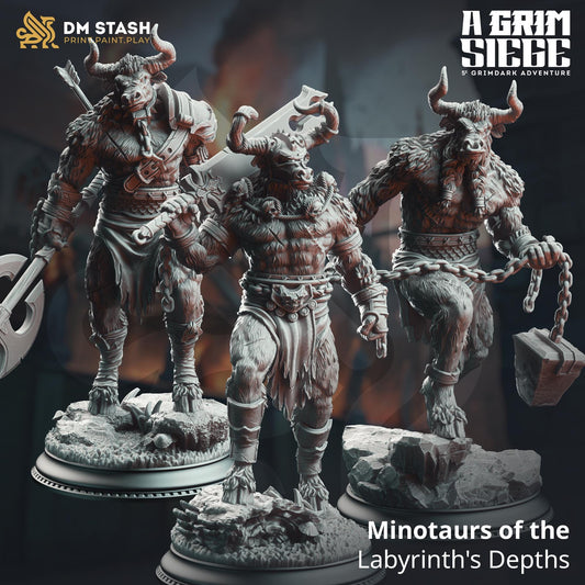 Minotaurs of the Labyrinth's Depths | A Grim Siege | DM STASH | High Quality Resin