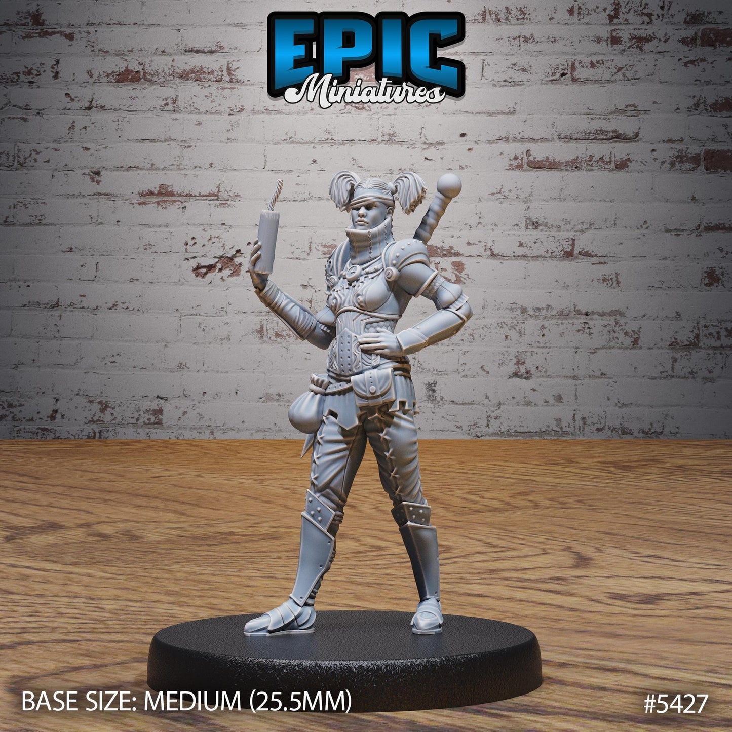 Raider Female (Medium) | #122 - Wild Bandits by EPIC Miniatures | High Quality Premium Resin | Eyepatch, Pirate, Bandit, Bad, Enemy, Woman
