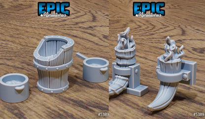 Medieval Hut Scatter | #122 - Wild Bandits by EPIC Miniatures | High Quality Premium Resin | Rugs, Spitfire, Roast, Furniture, Cabin, Woods