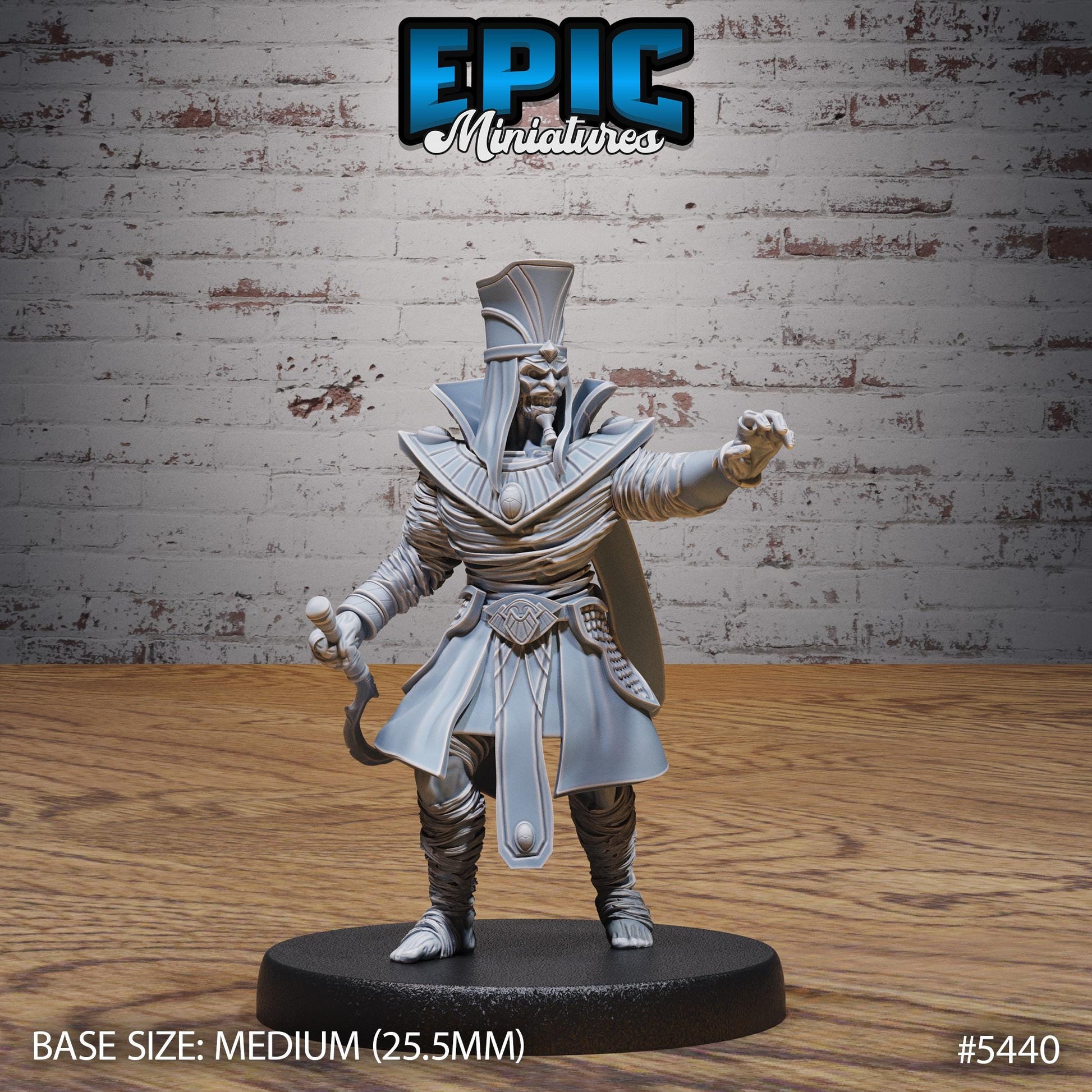 Mummy Lord (Medium) | #123 - Death Desert by EPIC Miniatures | High Quality Premium Resin | Mage, Egypt, Mummies, Staff, Wizard, Enemies