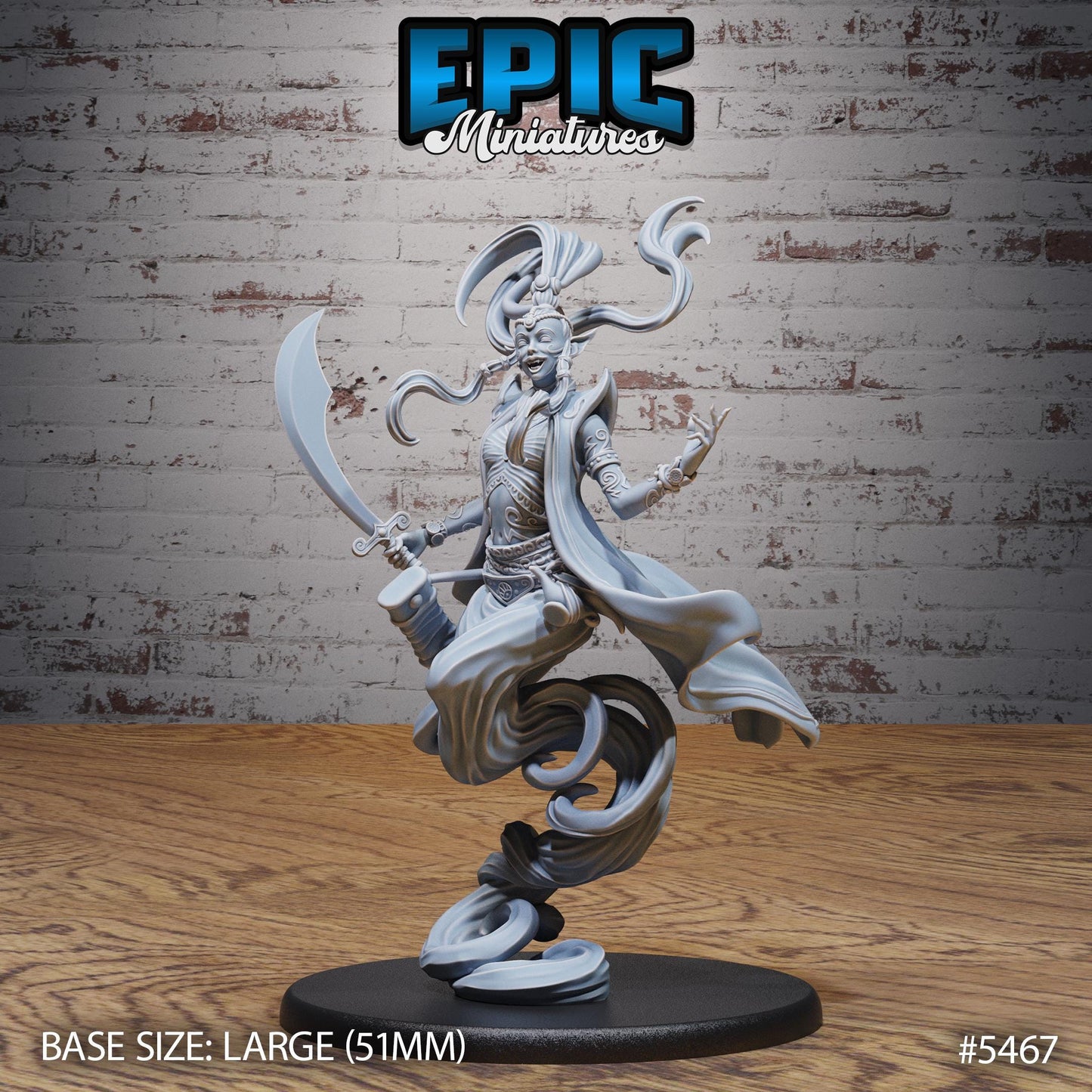 Djinni Female (Medium) | #123 - Death Desert by EPIC Miniatures | High Quality Premium Resin | Magic, Genie, Egypt, Egpytian, Lamp, Mage