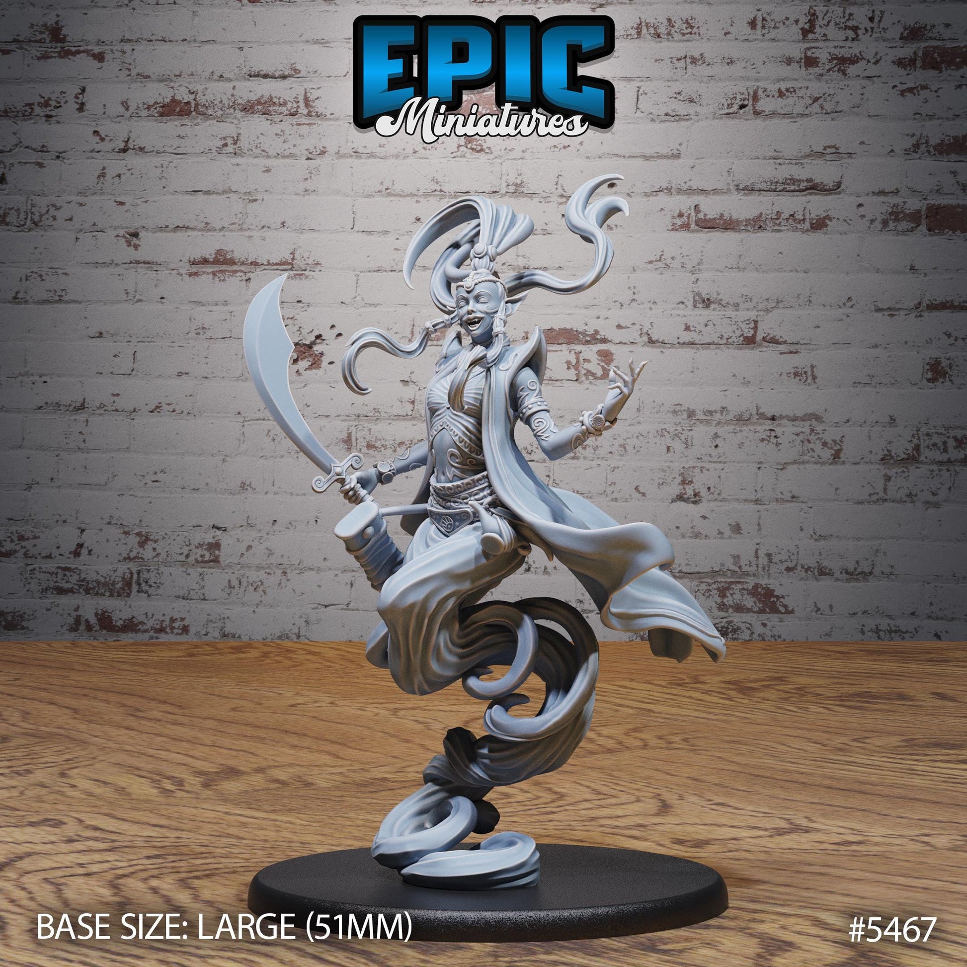Djinni Female (Medium) | #123 - Death Desert by EPIC Miniatures | High Quality Premium Resin | Magic, Genie, Egypt, Egpytian, Lamp, Mage