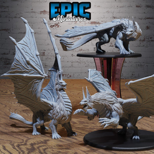 Dragonne (Huge) | #123 - Death Desert by EPIC Miniatures | High Quality Premium Resin | Liondrakes, Dragons, Dragon Lynx, Mutant Monstrosity