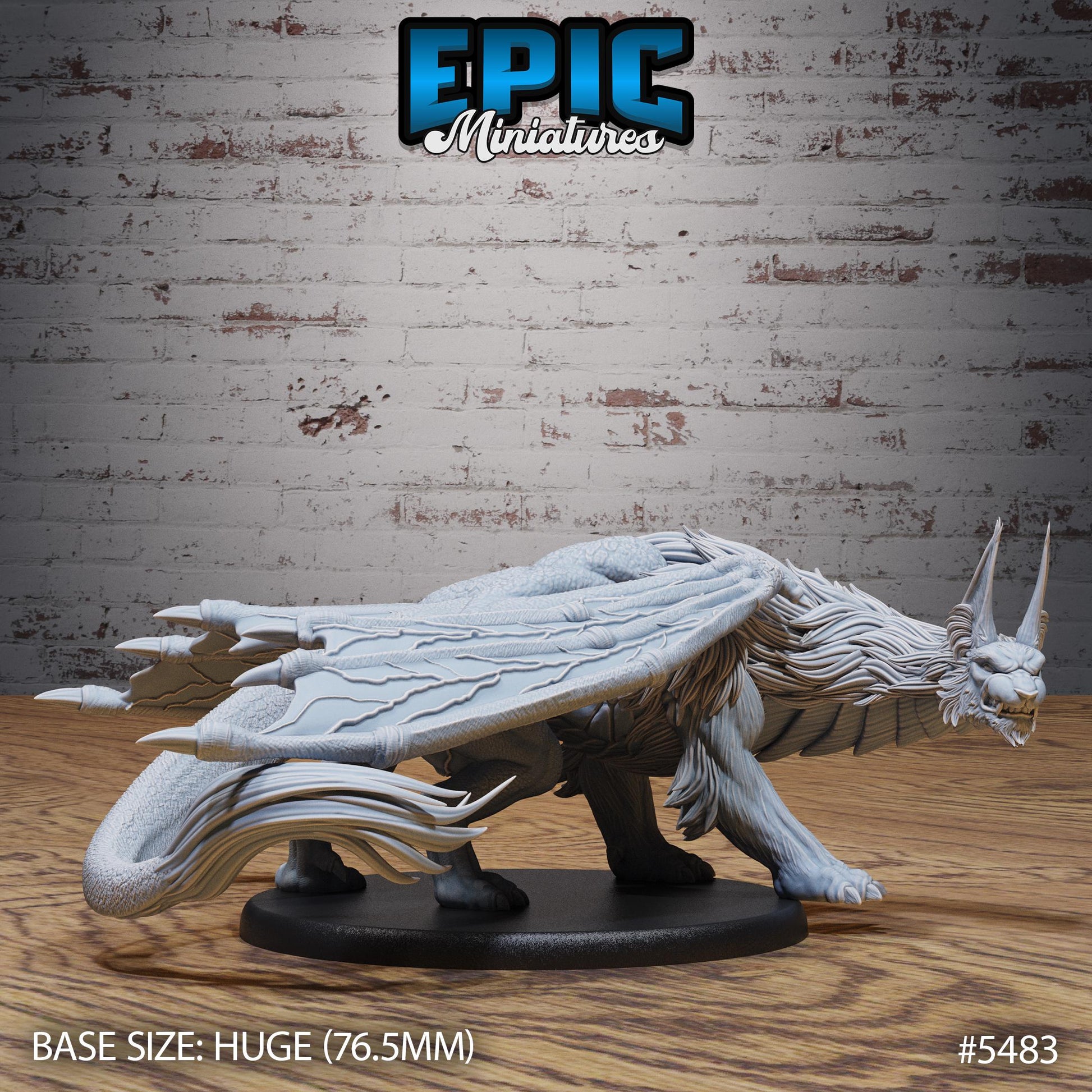 Dragonne (Huge) | #123 - Death Desert by EPIC Miniatures | High Quality Premium Resin | Liondrakes, Dragons, Dragon Lynx, Mutant Monstrosity