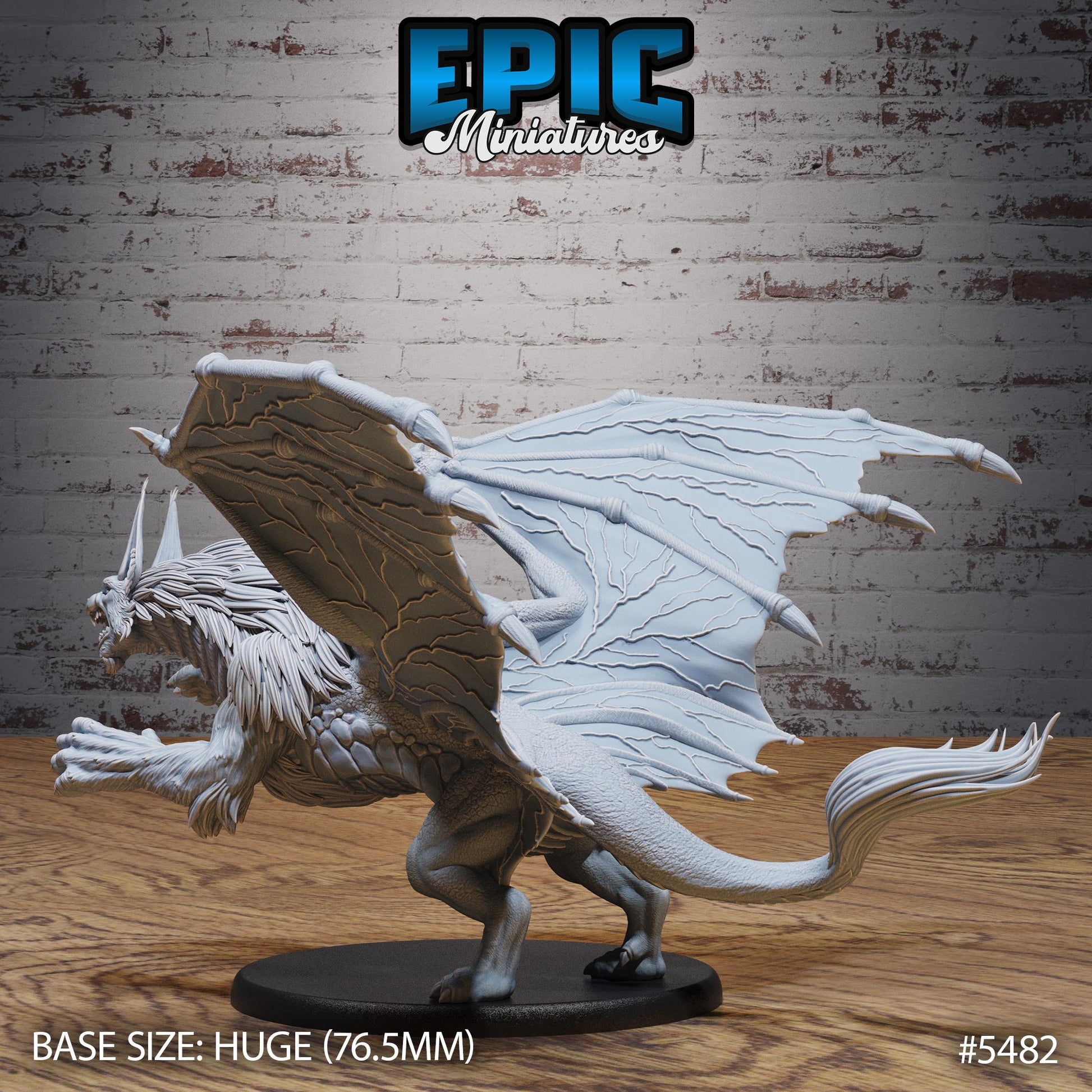 Dragonne (Huge) | #123 - Death Desert by EPIC Miniatures | High Quality Premium Resin | Liondrakes, Dragons, Dragon Lynx, Mutant Monstrosity