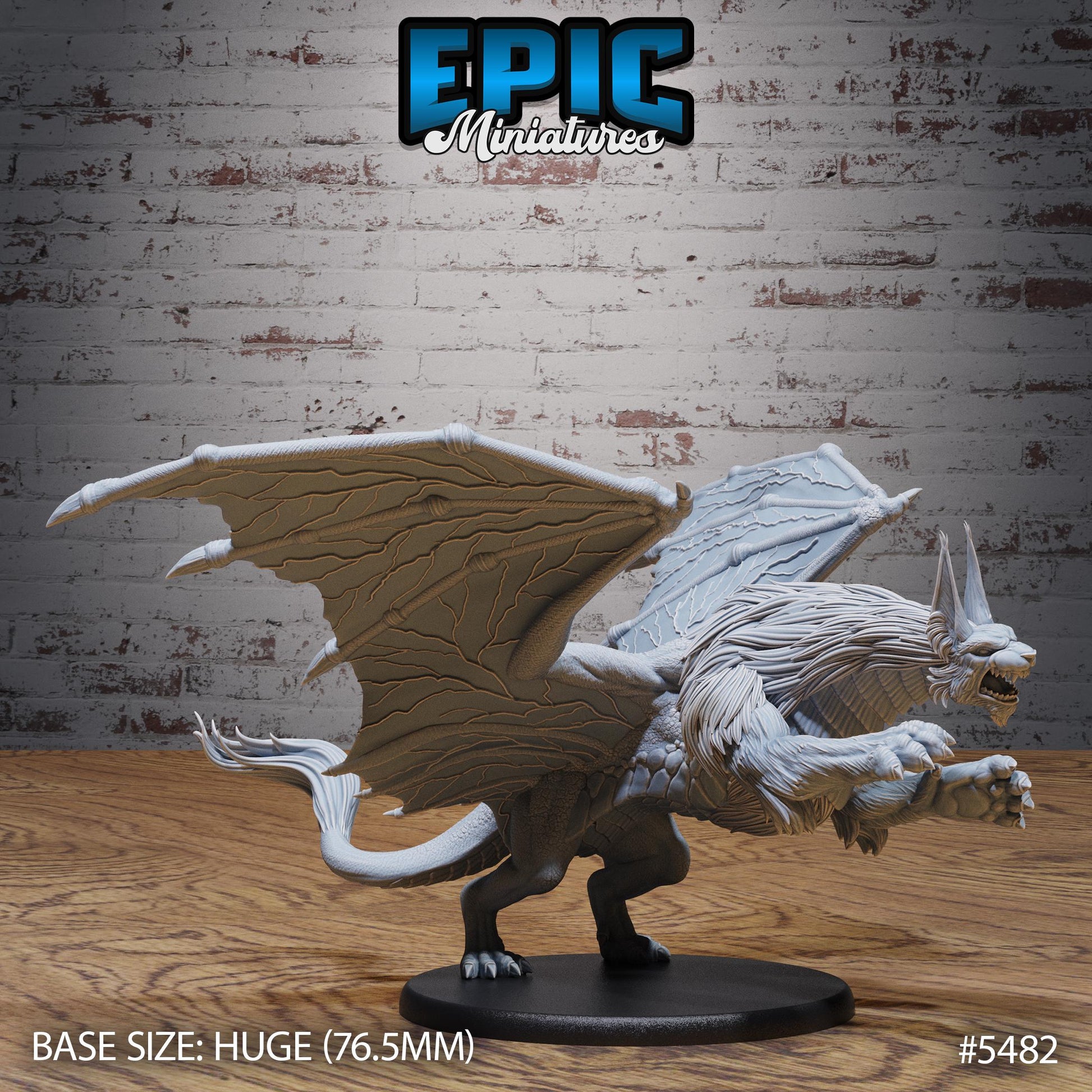 Dragonne (Huge) | #123 - Death Desert by EPIC Miniatures | High Quality Premium Resin | Liondrakes, Dragons, Dragon Lynx, Mutant Monstrosity