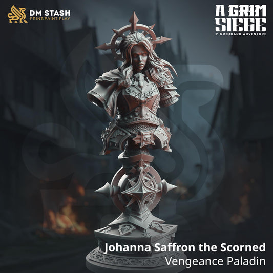 Johanna Saffron the Scorned - Vengeance Paladin - BUST | A Grim Siege | DM STASH | High Quality Resin | Busts, Female, Cursed, Figurine