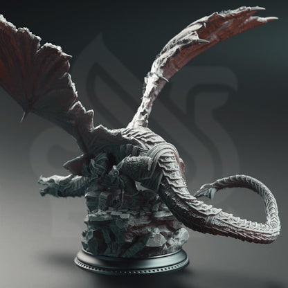 Kuriazor the Dark Scaled - Dragon of the Depths | A Grim Siege | DM STASH | High Quality Resin | Dragons, Armor, Underground, Enemy, Beast