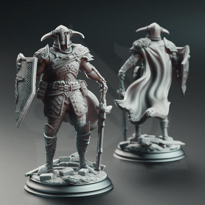 Lizarin - Champion of Renmaeth | A Grim Siege | DM STASH | High Quality Resin | Shield, North, Viking, Horns, Greatsword, Northen, Winter