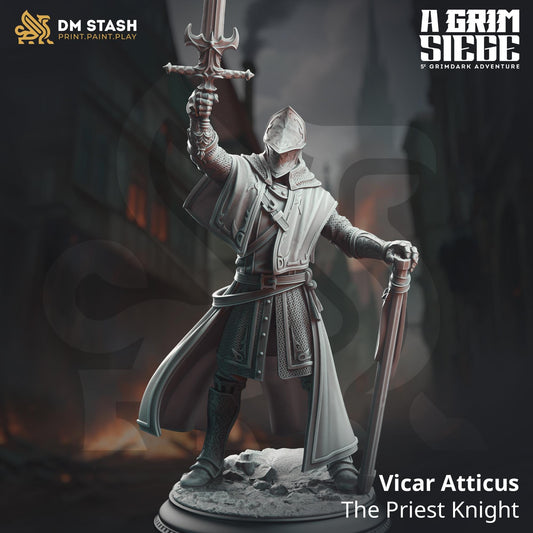 Vicar Atticus - The Priest Knight | A Grim Siege | DM STASH | High Quality Resin