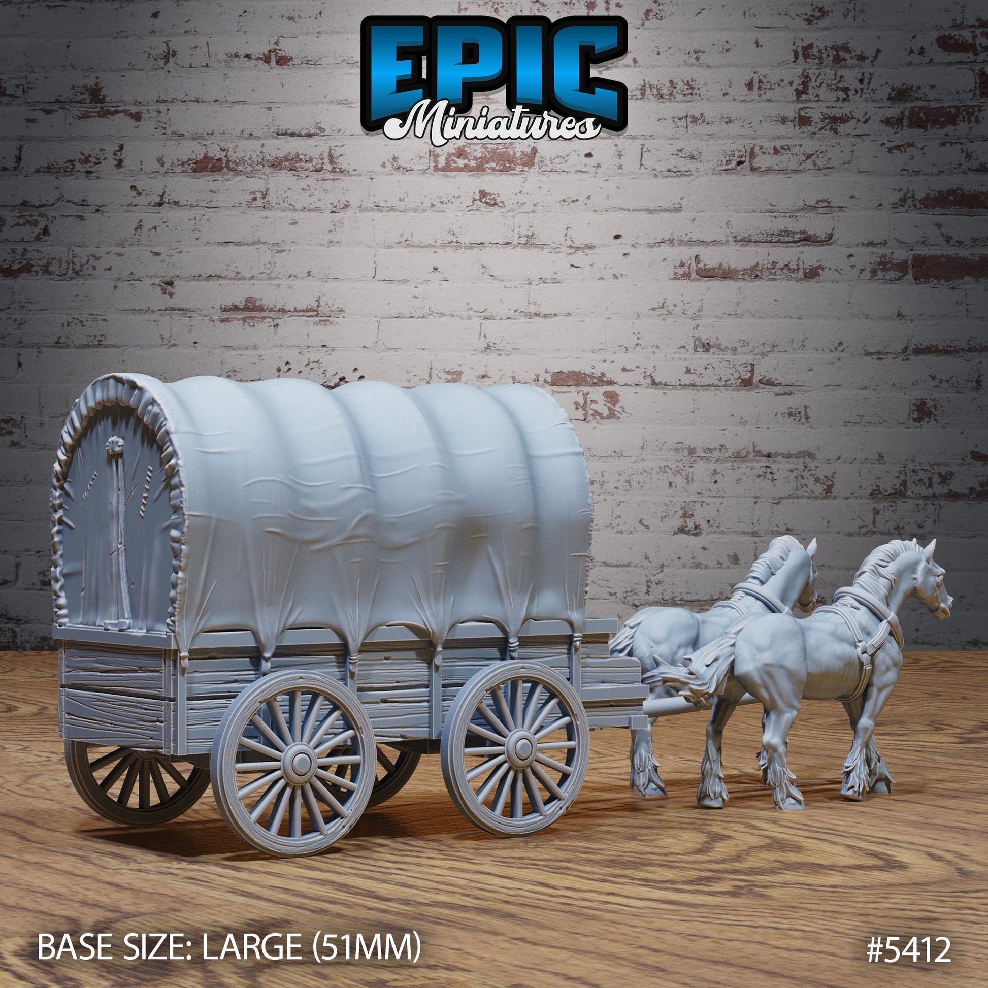 Mimic Horse Wagon | #122 - Wild Bandits by EPIC Miniatures | High Quality Premium Resin | Wagons, Travelling, NPC, Monster, Enemy, Horse