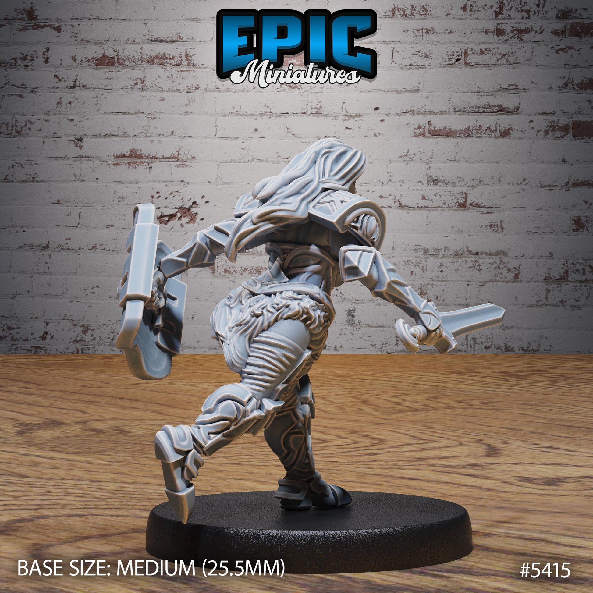 Dwarf Female Bandit (Medium) | #122 - Wild Bandits by EPIC Miniatures | High Quality Premium Resin | Lady, Sword, Gnome, Shield, Fighter