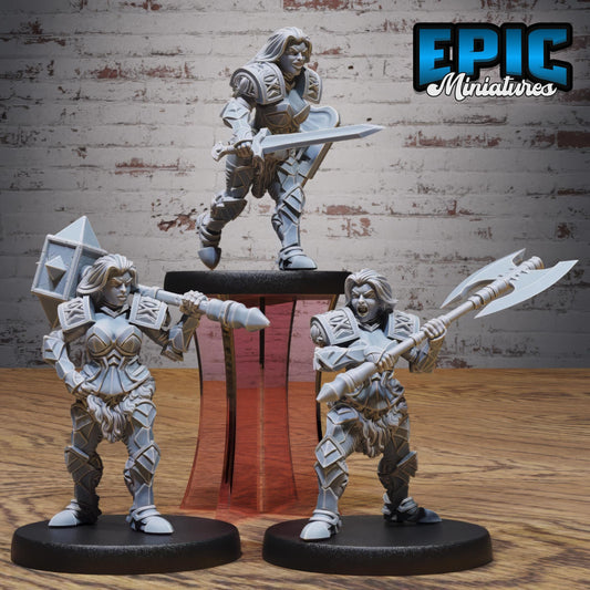 Dwarf Female Bandit (Medium) | #122 - Wild Bandits by EPIC Miniatures | High Quality Premium Resin | Lady, Sword, Gnome, Shield, Fighter