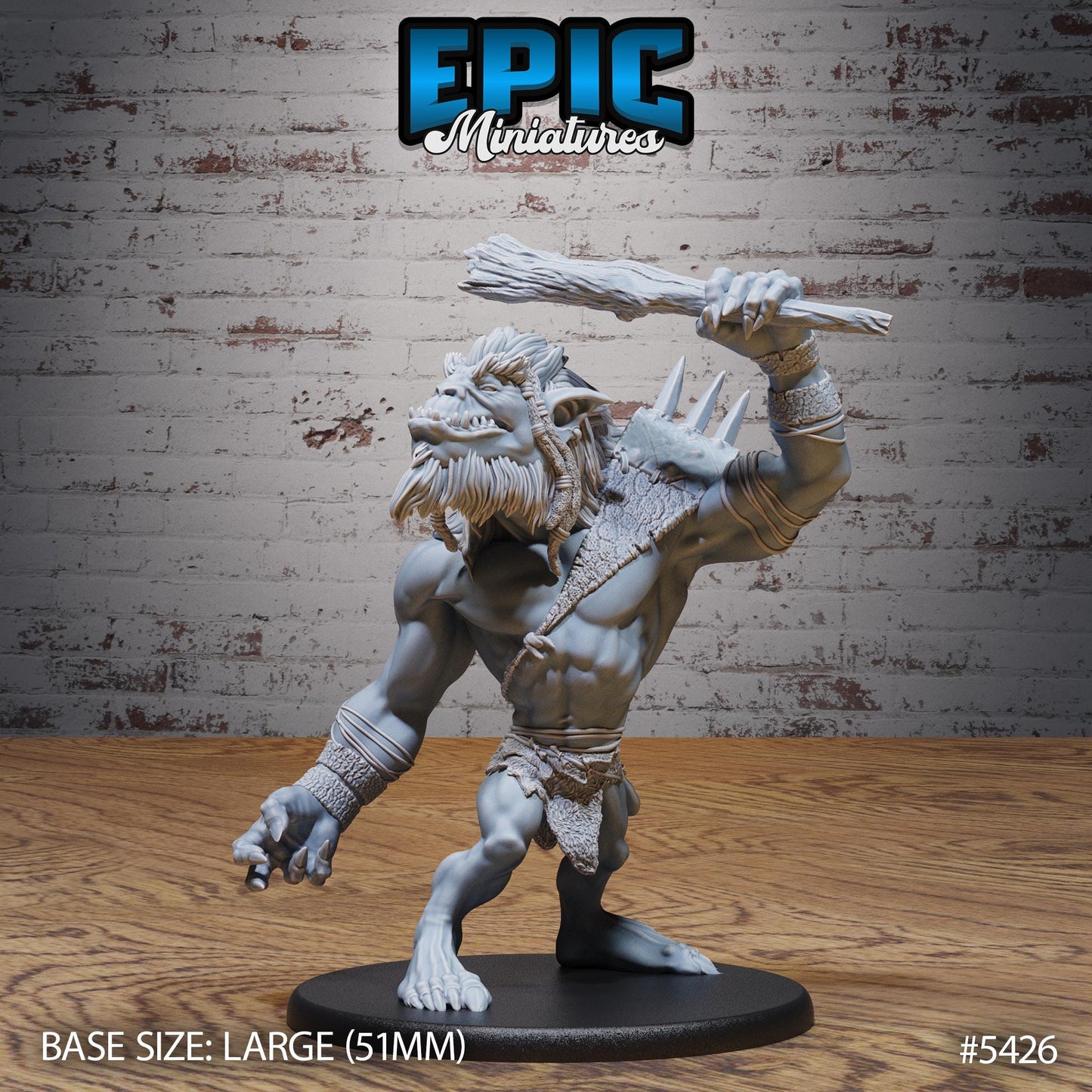 Longneck Troll (Large) | #122 - Wild Bandits by EPIC Miniatures | High Quality Premium Resin | Monster, Abomination, Giant, Club, Giant
