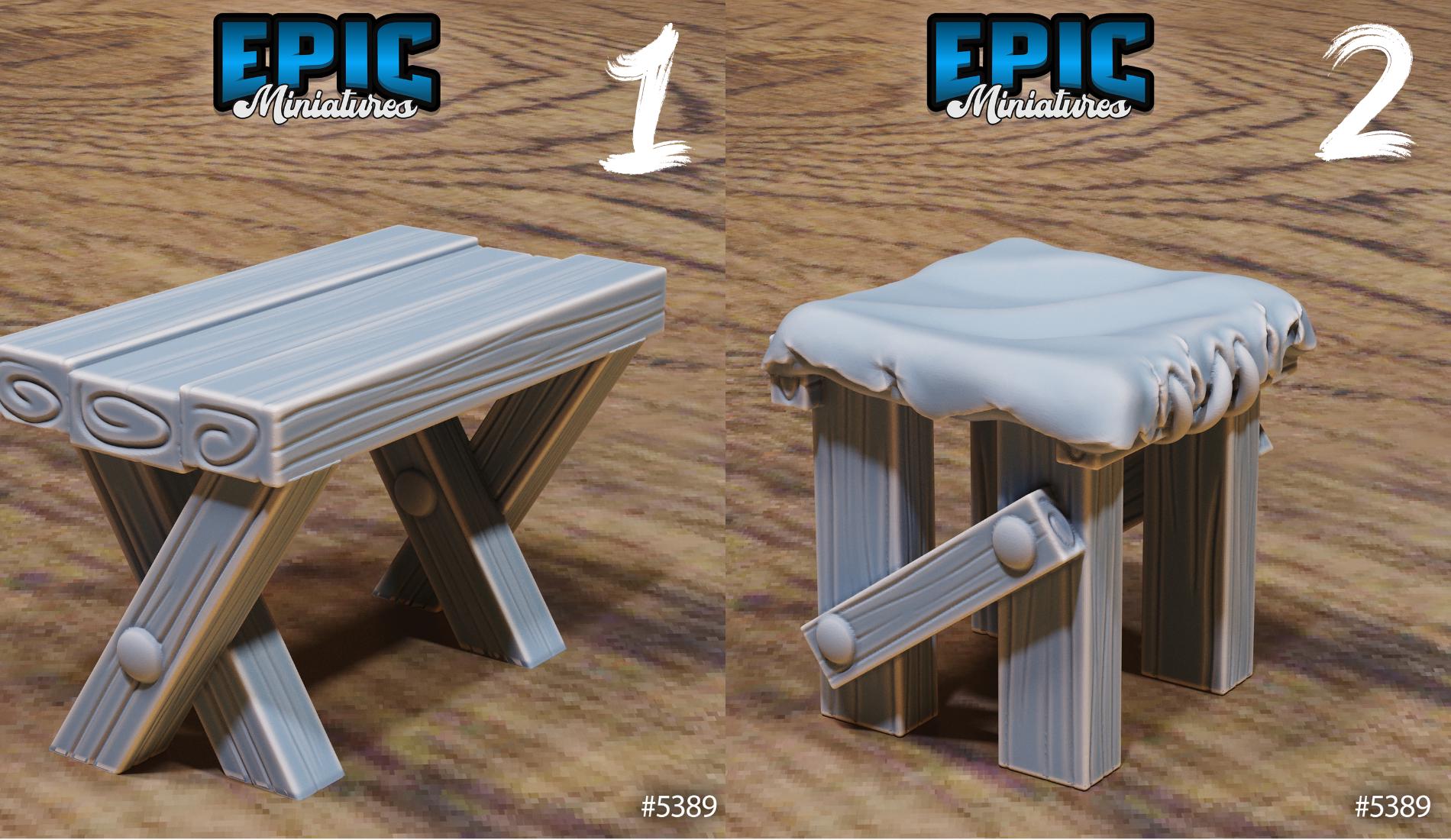 Medieval Hut Scatter | #122 - Wild Bandits by EPIC Miniatures | High Quality Premium Resin | Rugs, Spitfire, Roast, Furniture, Cabin, Woods