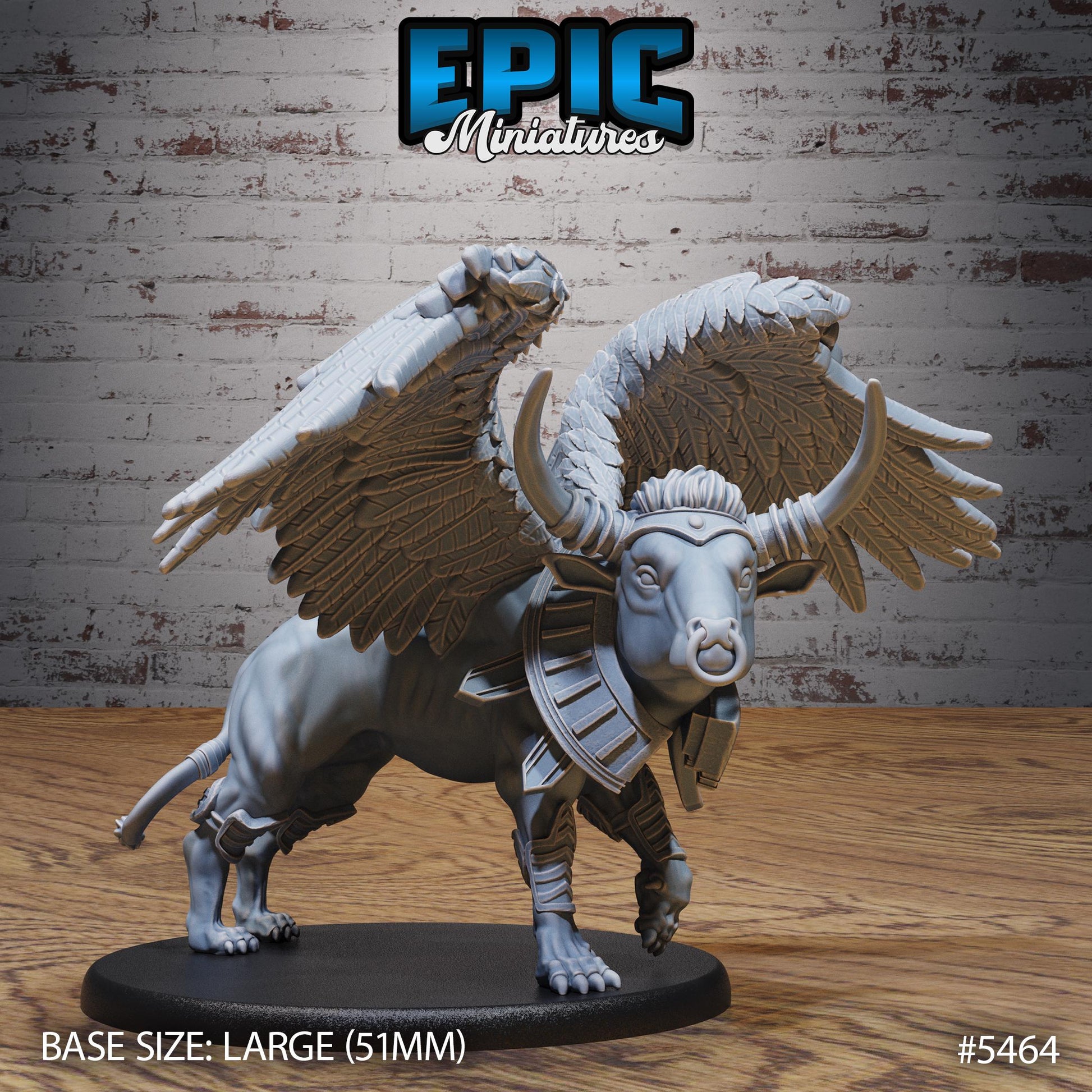Winged Red Bull Beast (Large) | #123 - Death Desert by EPIC Miniatures | High Quality Premium Resin | Beast, Animal, Creature, Cow, Flying