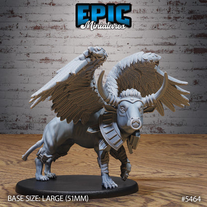 Winged Red Bull Beast (Large) | #123 - Death Desert by EPIC Miniatures | High Quality Premium Resin | Beast, Animal, Creature, Cow, Flying