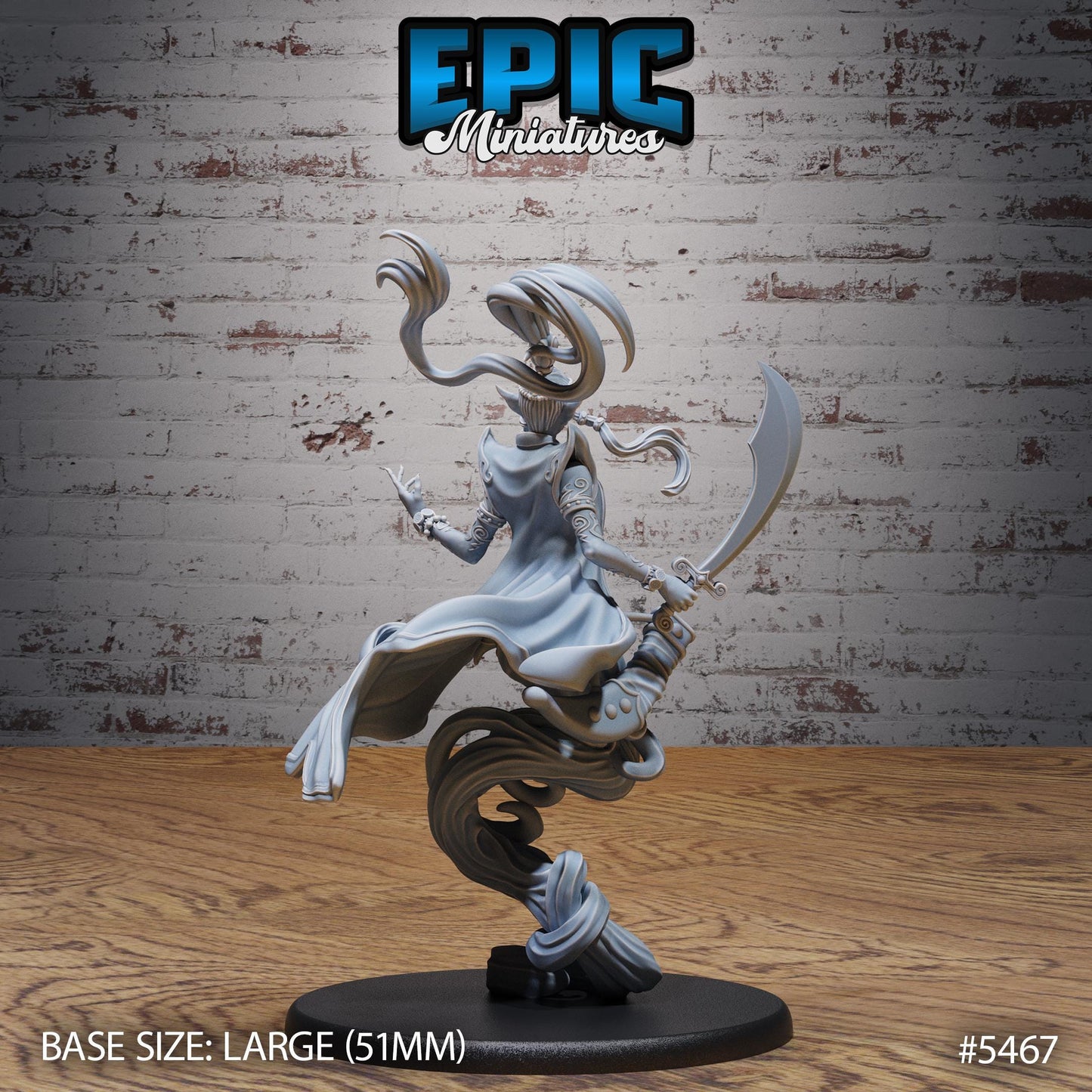 Djinni Female (Medium) | #123 - Death Desert by EPIC Miniatures | High Quality Premium Resin | Magic, Genie, Egypt, Egpytian, Lamp, Mage
