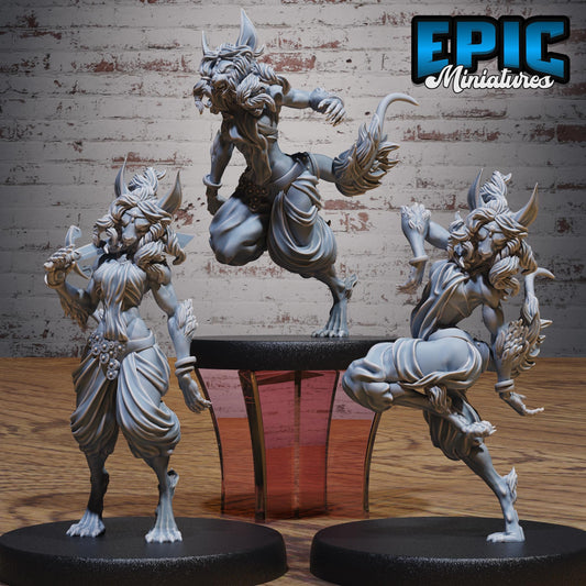 Lynx Folk Dancer (Medium) | #123 - Death Desert by EPIC Miniatures | High Quality Premium Resin | Furry, Tabaxi, Female, Lady, Woman, Fox