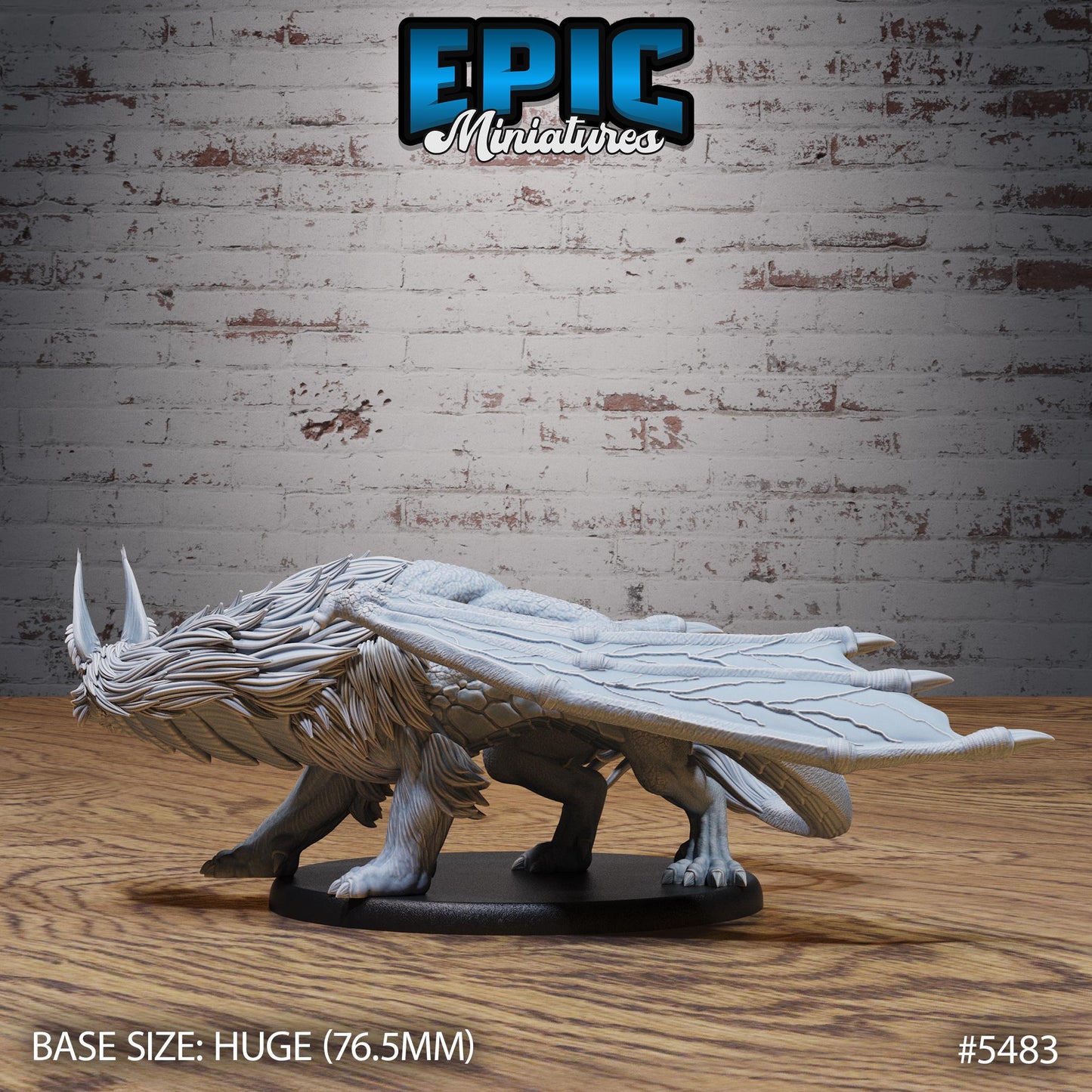 Dragonne (Huge) | #123 - Death Desert by EPIC Miniatures | High Quality Premium Resin | Liondrakes, Dragons, Dragon Lynx, Mutant Monstrosity