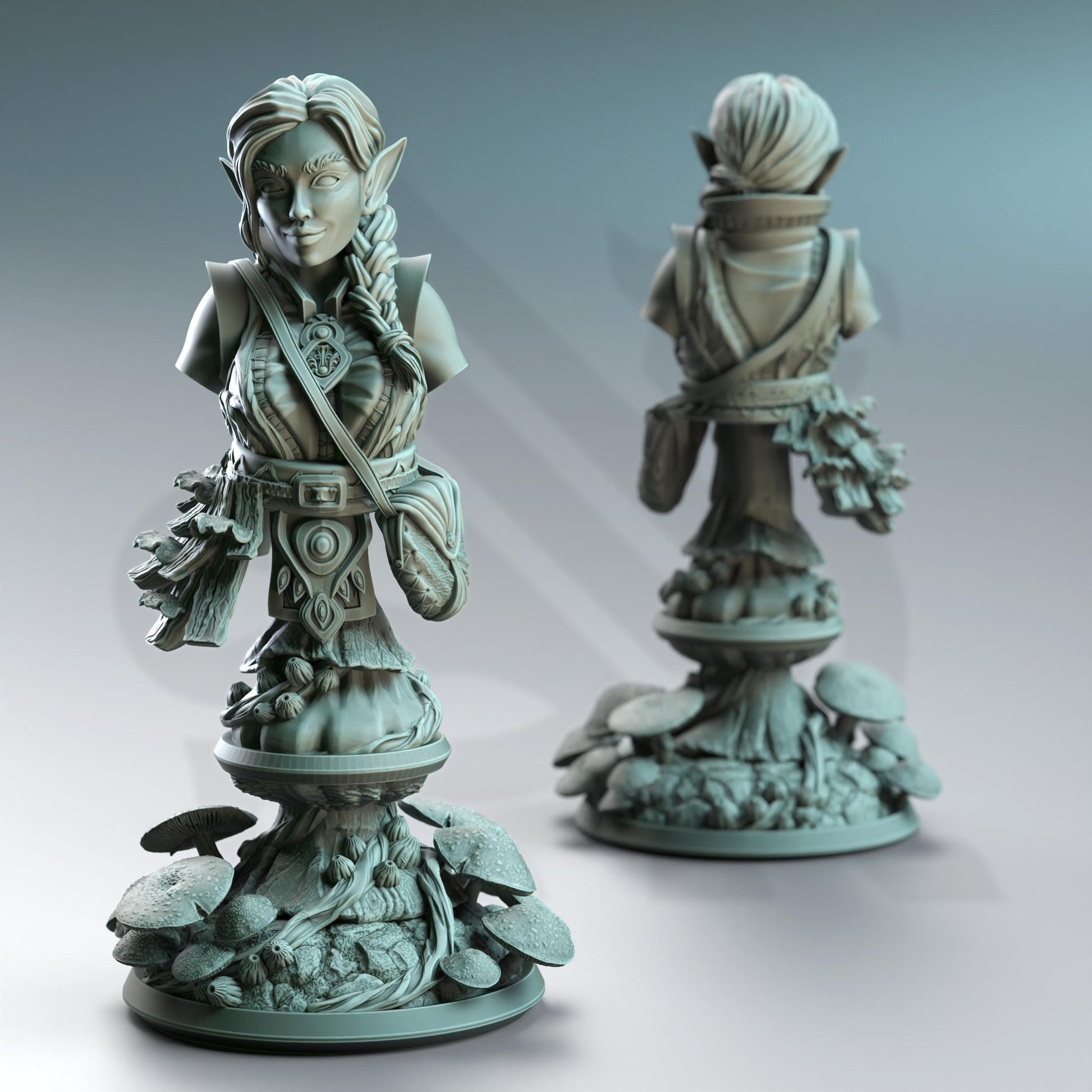 Cordelia the Homestead Hermit - Halfling Druid - BUST | DM Stash | A Fey Court | Magic, Druid, Gnome, Mushroom, Druid, Healer, Toad