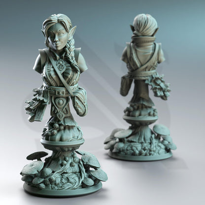 Cordelia the Homestead Hermit - Halfling Druid - BUST | DM Stash | A Fey Court | Magic, Druid, Gnome, Mushroom, Druid, Healer, Toad