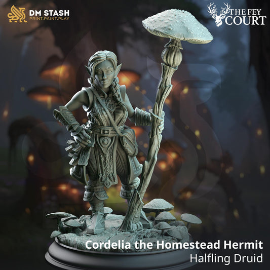 Cordelia the Homestead Hermit - Halfling Druid (Medium) | DM Stash | A Fey Court | Magic, Druid, Gnome, Mushroom, Druid, Healer, Cleric