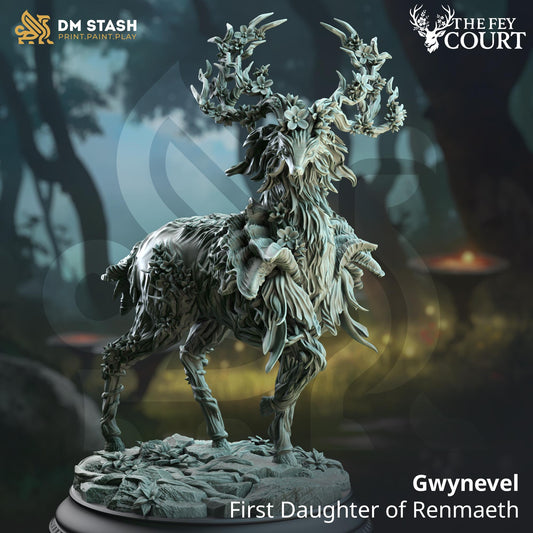 Gwynevel - First Daughter of Renmaeth (Large) | DM Stash | A Fey Court | Deer, Animal, Beast, Creature, Antlers, Moose, Forest, Stag King