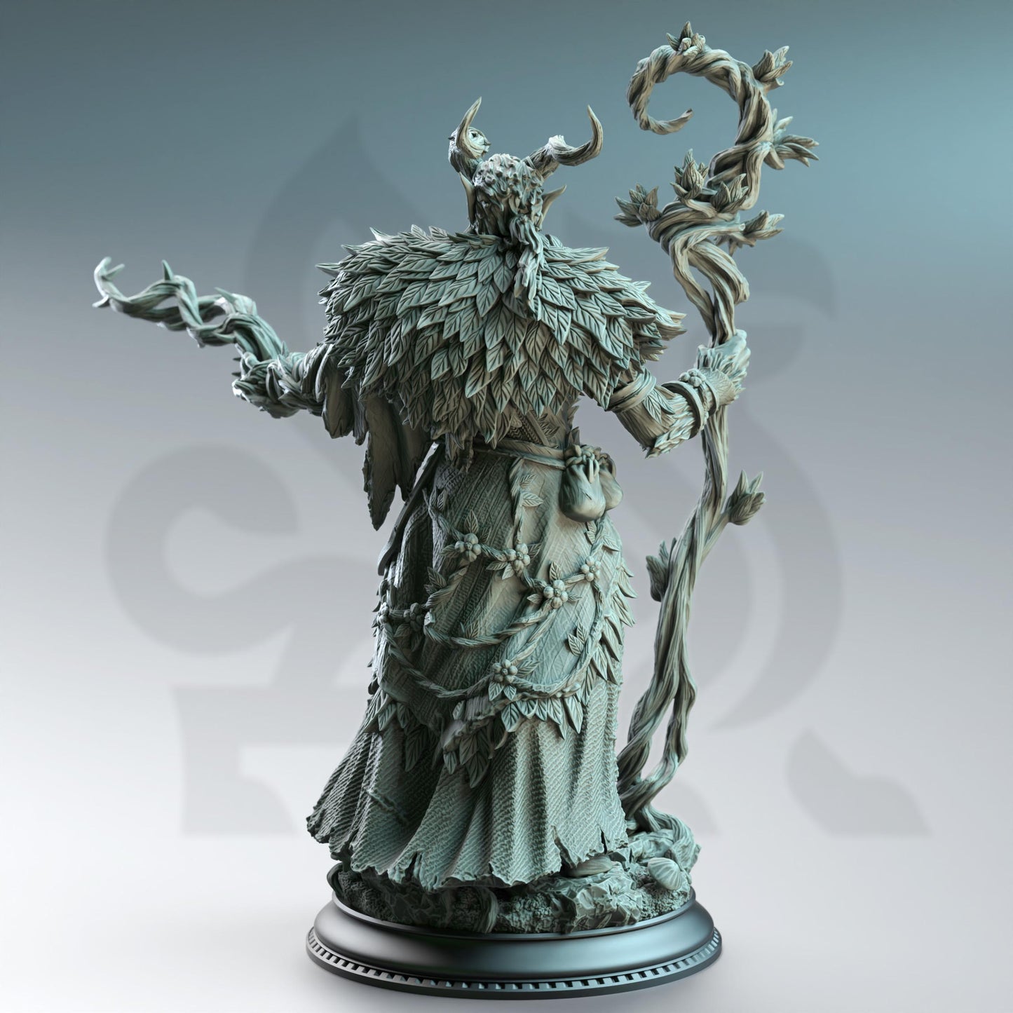 Old Barkhorn - Satyr Druid (Medium) | DM Stash | A Fey Court | Tiefling, Horns, Cloven, Hooves, Centaur, Healer, Cleric, Staff, Magic, Leaf