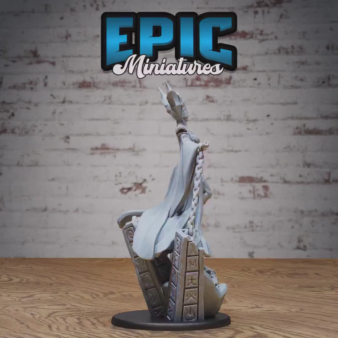 Cult Goddess Bundle (Large) | Premium DnD Minis | High Quality Resin Miniature | Fantasy, Hell, Infernal, Demon, Chains, Throne, Nurse