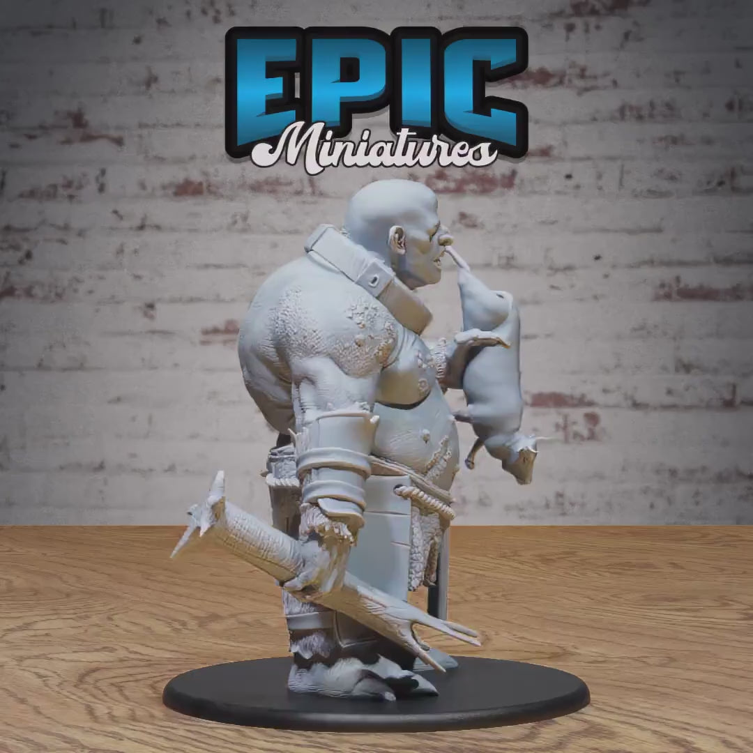 Captured Hill Giant (Huge) | Premium DnD Miniatures | High Quality Resin | D&D RPG | EPIC | Orc, Sheep, Warts, Prisoner, Slave, Troll, Big