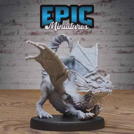 Blue Dragon Wyrmling Miniature (Medium) | Premium DnD Minis | High Quality Resin | Wyvern Mini, Beast, Medium, Cute, Stretching, Wyrm