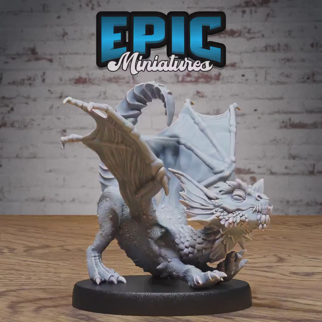 Blue Dragon Wyrmling Miniature (Medium) | Premium DnD Minis | High Quality Resin | Wyvern Mini, Beast, Medium, Cute, Stretching, Wyrm