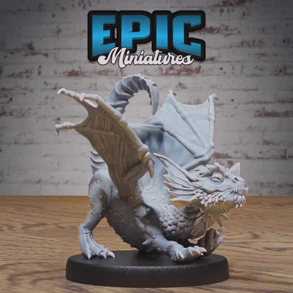 Blue Dragon Wyrmling Miniature (Medium) | Premium DnD Minis | High Quality Resin | Wyvern Mini, Beast, Medium, Cute, Stretching, Wyrm