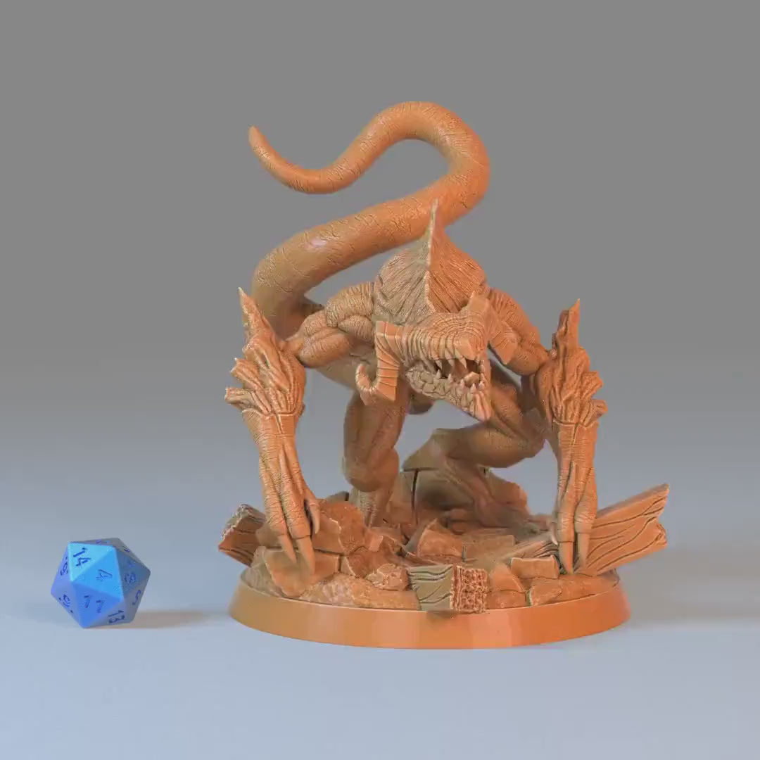 Cave Beast (Large) | Premium DnD Minis High Quality Resin | EPIC 28mm | Monster, Beats, Creature, Lizard, Tail, Underdark, Mines, Attack