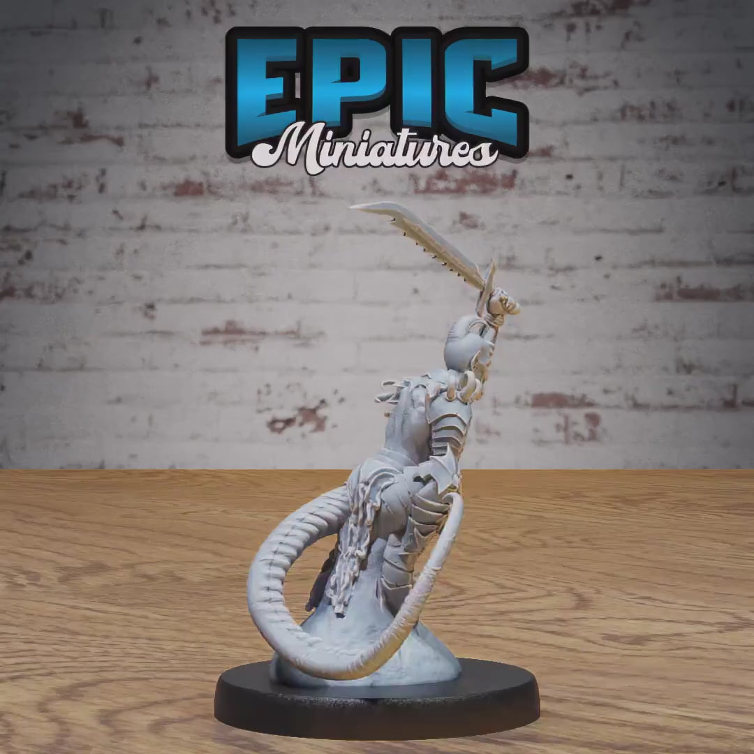 Tail Devil (Medium) | Premium DnD Miniatures | High Quality Resin | D&D RPG | Demon, Githyanki, Lizard, Sword, Fighter, 28mm, Attack, Enemy