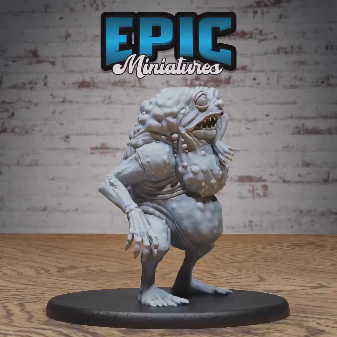 Sewer Toad Miniature (Medium) | Premium DnD Minis | High Quality Resin | Beast, Large, Arms, Frog, Tongue, Bayou, Gross, Eat, Sag, Swamp