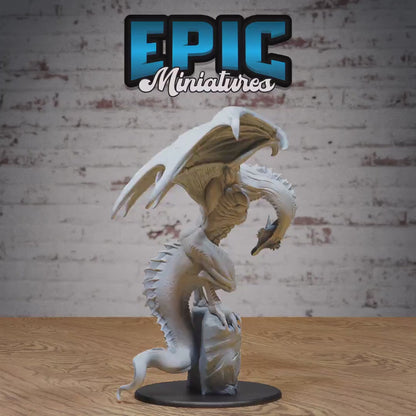 Inferno Wyvern (Huge + Wings) | Premium DnD Minis High Quality Resin | D&D RPG | Dragon, Wyverns, Flying, Rock, Standing, Beast, Creature