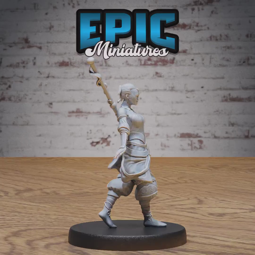 Monk Adventurer Female (Medium) | Premium DnD Minis High Quality Resin | Japanese, East Asia, Asian, Woman, Fighter, Kung Fu, Martial Arts