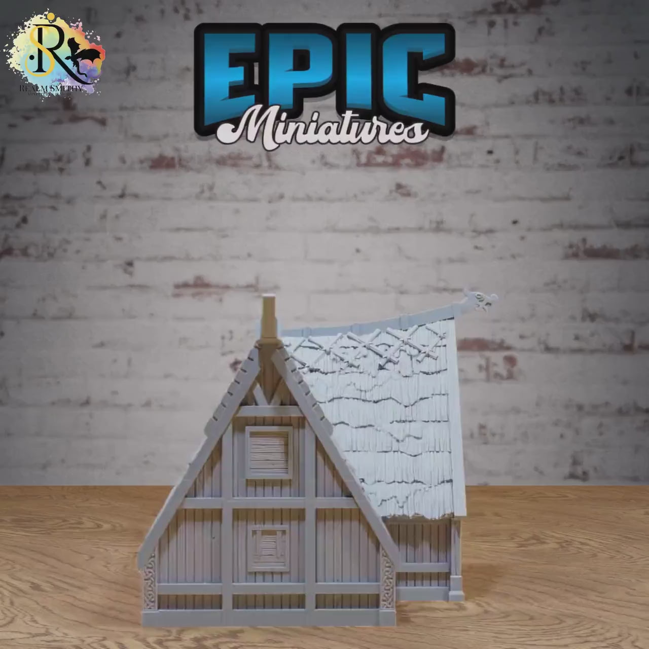 Viking House Large | Premium DnD Miniatures | High Quality Resin | D&D RPG | EPIC | Home, Valhalla, Winter, Building, Shield, Building, Snow