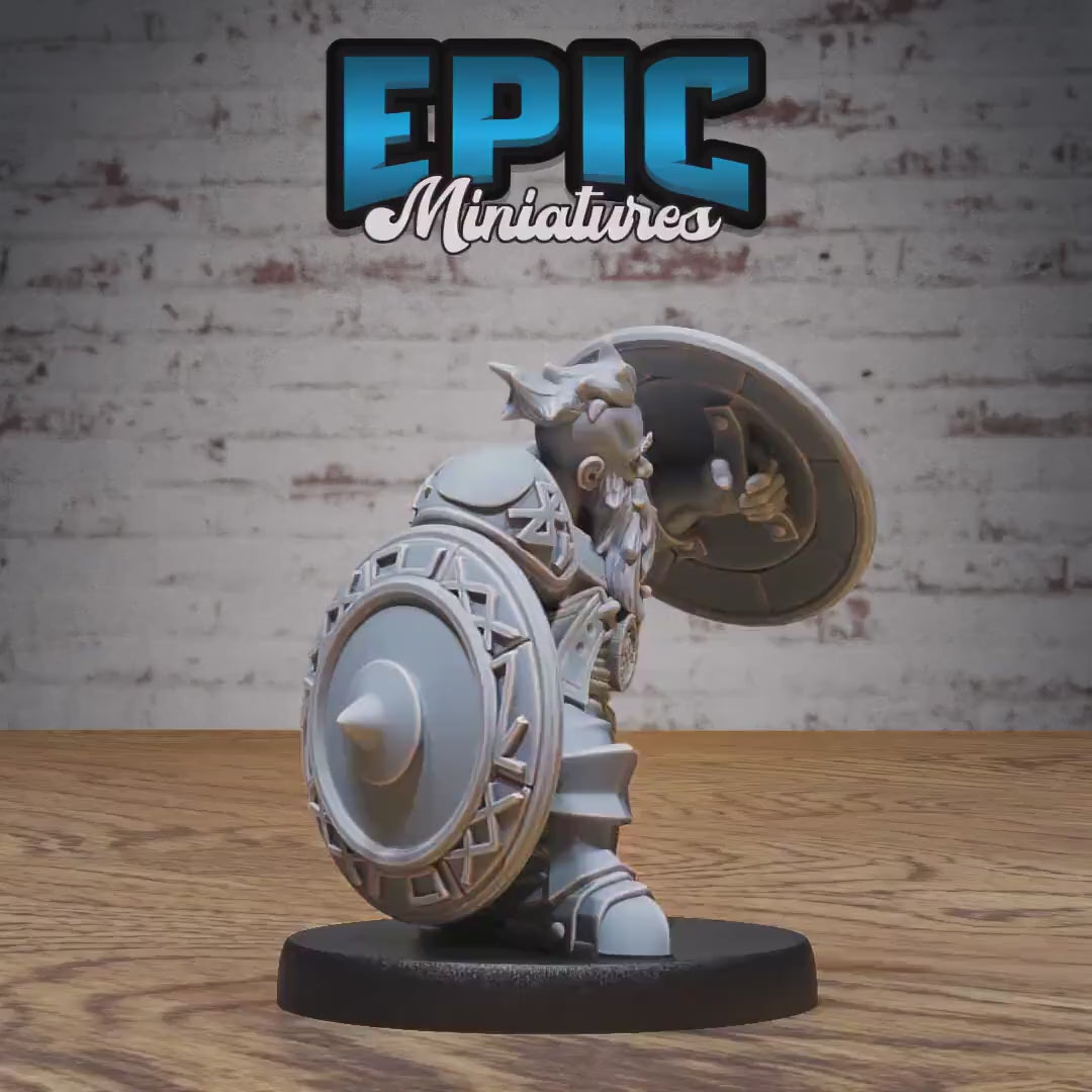 Male/Female Dwarf Fighter/Bard Bundle (Medium) | Premium DnD Minis | High Quality Resin | Fantasy, Drum, Spear, Shield Maiden, Valkyrie