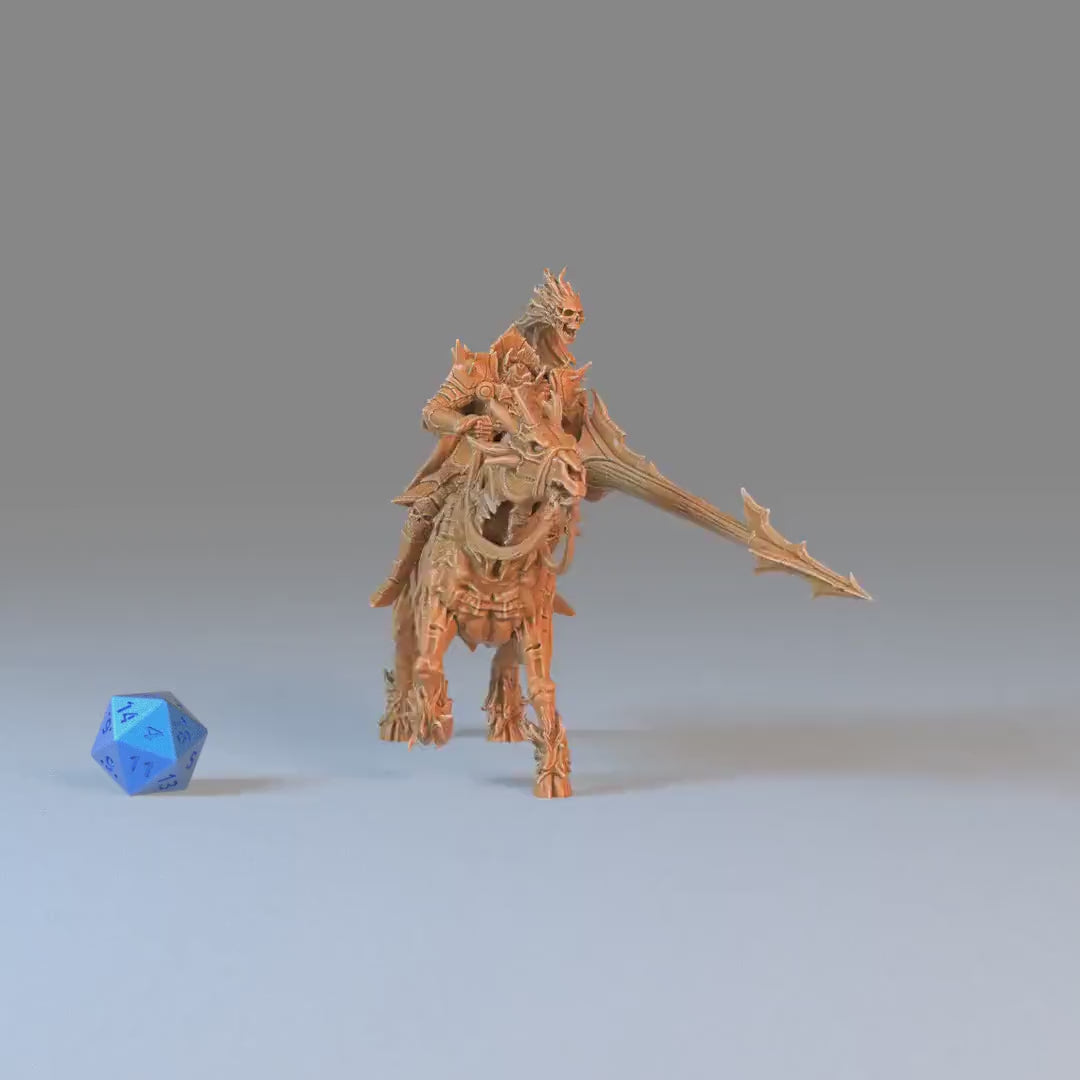 Dullahan (Large) | Premium DnD Minis with High Quality Resin | EPIC | 28mm | TTRPG | Headless Horseman, Creature, Rider, Mount, Undead Skull