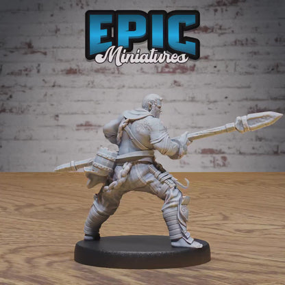 Half Orc Adventurer (Medium) | Premium DnD Miniatures | High Quality Resin | D&D RPG | Orcs Hero Human Barbarian Fighter Spear Dual Wield